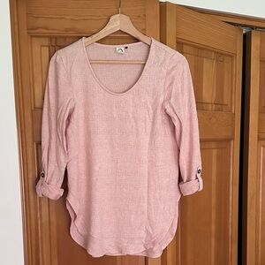 Light Pink Women's Knit Scoop Neck Top